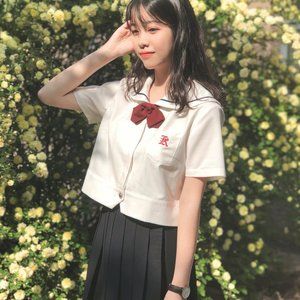 Cute White JK Japanese School Uniform Shirt Kawaii Girl